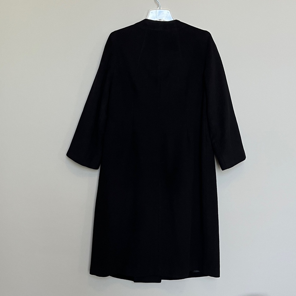 Vintage 60s 100% Cashmere Dress Coat Black Long Royal Afghan JJ O’Donnell - Picture 4 of 8